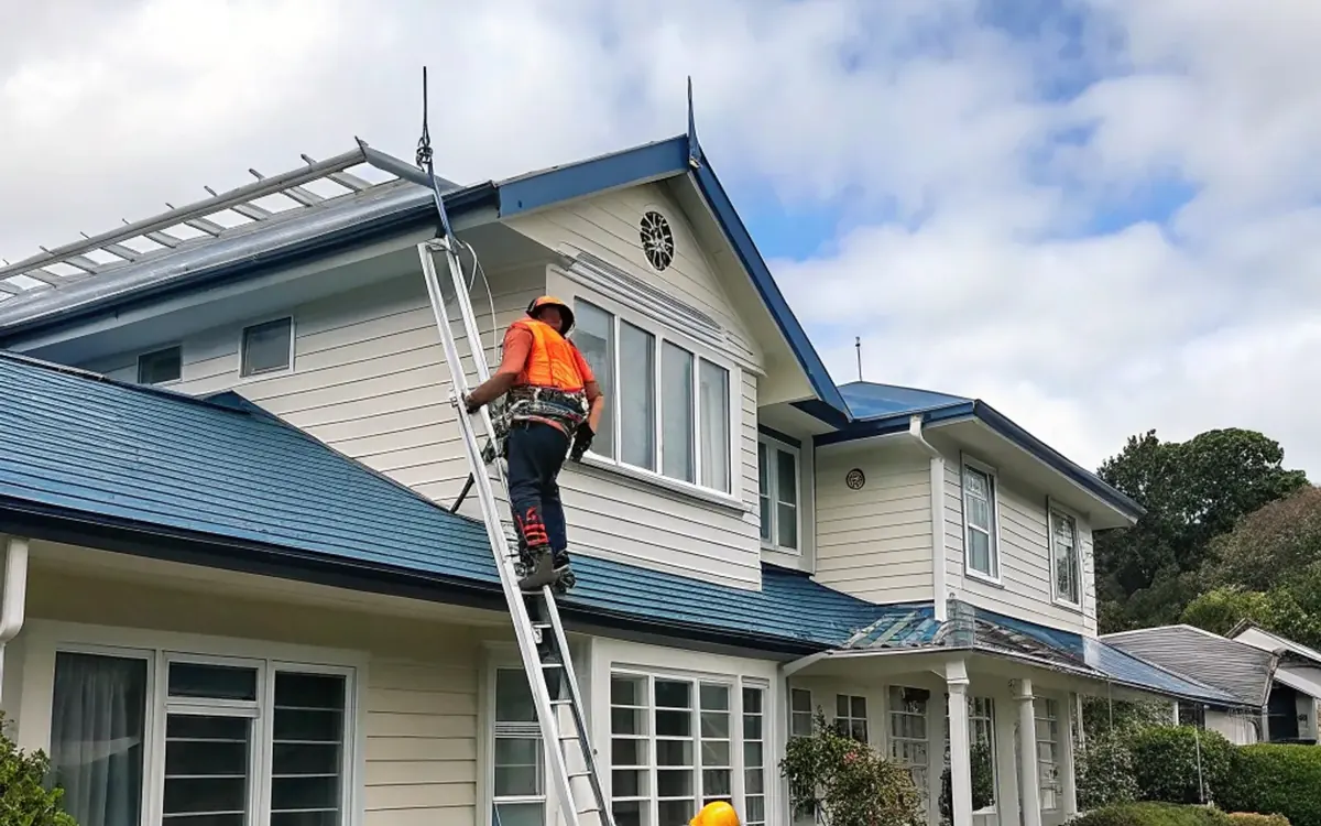 Professional gutter cleaning service in Auckland — My Homes Gutter Expert team on-site